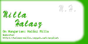 milla halasz business card